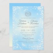 Blue Sparkle Sky Wedding Einladung (Vorne/Hinten)