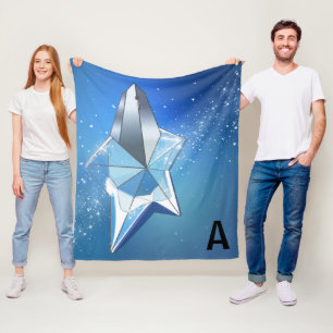Blue Sparkle Star Parfüm Flasche Glam Personalisie Fleecedecke