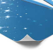 Blue Sparkle Star Parfüm Flasche Glam Poster (Ecke)