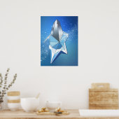 Blue Sparkle Star Parfüm Flasche Glam Poster (Küche)