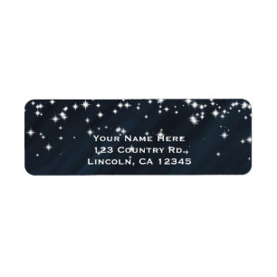 Blue & Sparkle Stars Elegante Glamour Einladung