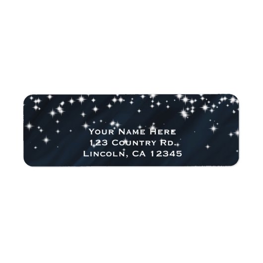 Blue & Sparkle Stars Elegante Glamour Einladung (Vorne)