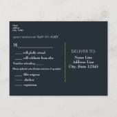 Blue & Sparkle Stars Elegante Wedding RSVP Karte (Rückseite)