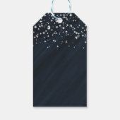 Blue & Sparkle Stars Eleganter Glamour Geschenkanhänger (Rückseite)