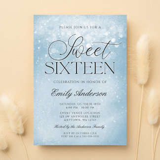 Blue Sparkle Sweet 16 Einladung