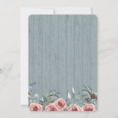 Blue Sparkle und Jar Blume Rustikale Hochzeit Einladung (Rückseite)