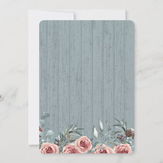 Blue Sparkle und Jar Blume Rustikale Hochzeit Einladung (Rückseite)