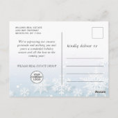 Blue Sparkle Weihnachtsbände Unternehmensgrüße Postkarte (Rückseite)