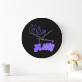 Blue Sparkle William, Name, Logo Große Wanduhr (Zuhause)