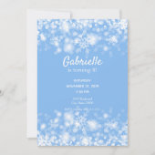Blue Sparkle Winter zum Geburtstag Einladung (Vorderseite)