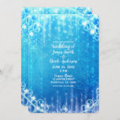 Blue Sparkling Frozen Winter Wonderland Wedding Einladung (Vorne/Hinten)