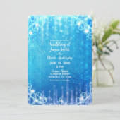 Blue Sparkling Frozen Winter Wonderland Wedding Einladung (Stehend Vorderseite)