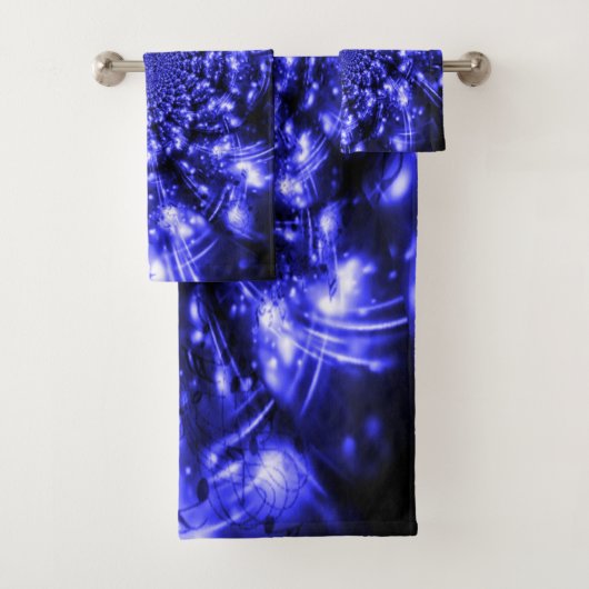 Blue Sparkling Lights Badhandtuch Set (Insitu)