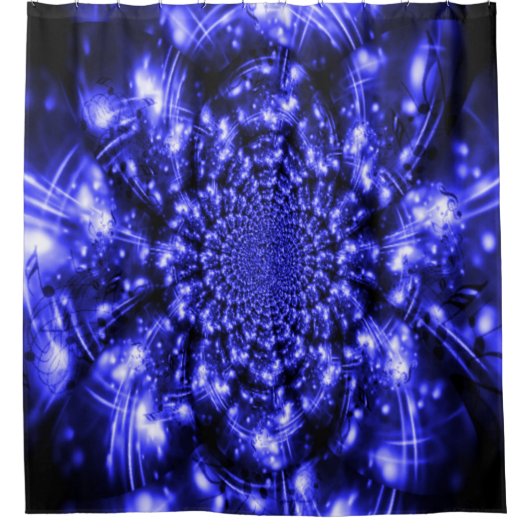 Blue Sparkling Lights Duschvorhang (Vorderseite)