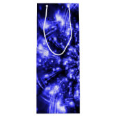 Blue Sparkling Lights Geschenktüte Für Weinflaschen (Rückseite)