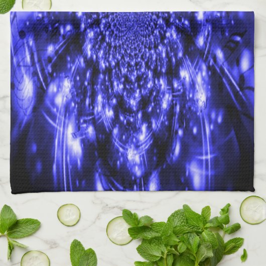 Blue Sparkling Lights Geschirrtuch (Gefaltet)