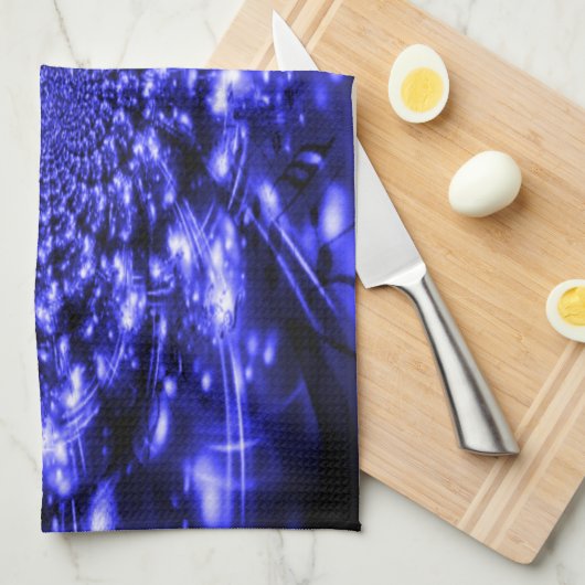 Blue Sparkling Lights Geschirrtuch (Viertel Falte)