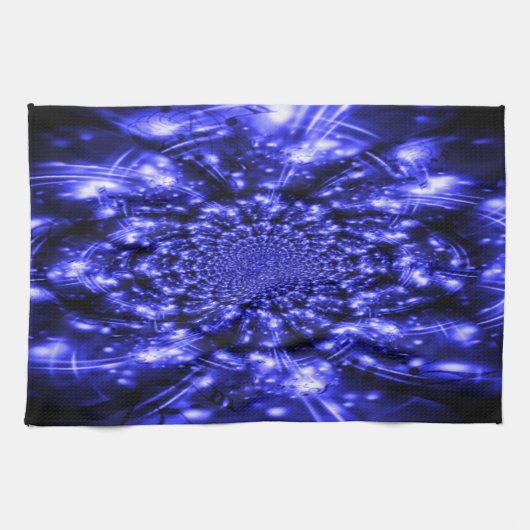 Blue Sparkling Lights Geschirrtuch (Horizontal)
