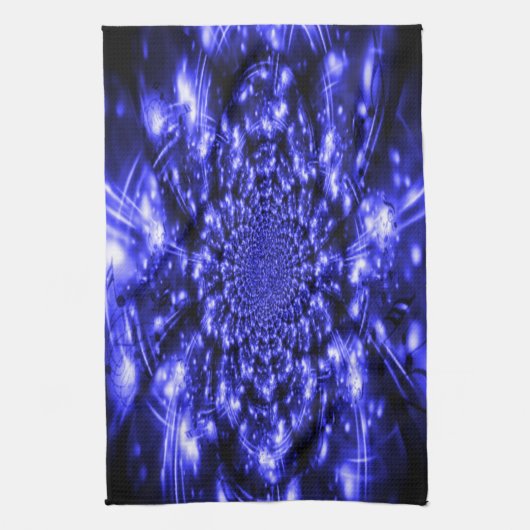 Blue Sparkling Lights Geschirrtuch (Vertikal)
