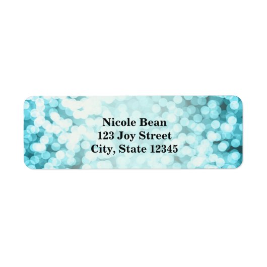 Blue Sparkling Lights Glamour Address Labels (Vorne)