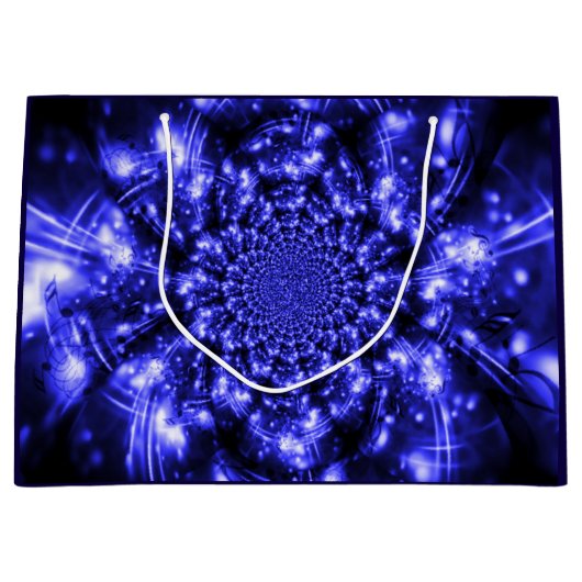 Blue Sparkling Lights Große Geschenktüte (Vorderseite)