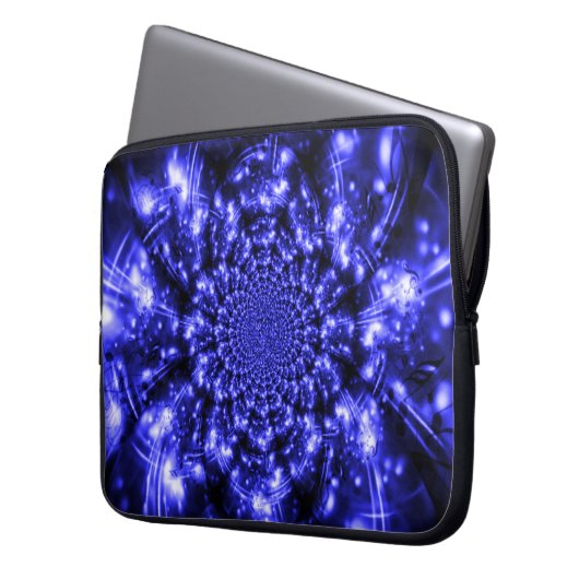 Blue Sparkling Lights Laptopschutzhülle (Vorderseite Links)