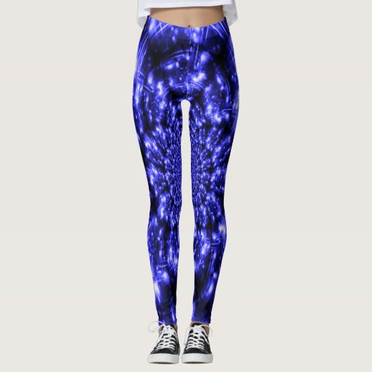 Blue Sparkling Lights Leggings (Vorderseite)