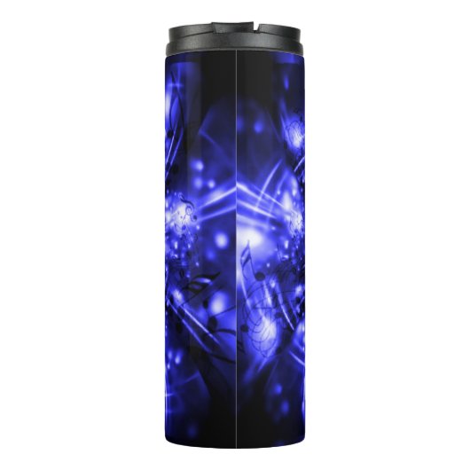 Blue Sparkling Lights Thermosbecher (Rückseite)