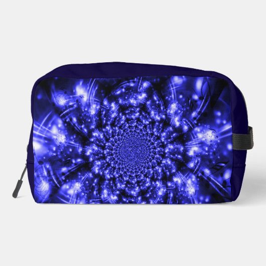 Blue Sparkling Lights Waschbeutel (Rückseite)