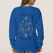 Blue Sparkling New Year Glitzer Cheer Stars Floral Sweatshirt (Rückseite)