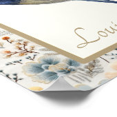 Blue Sparrow Verzierte Wildblume Custom Wall Art Poster (Ecke)