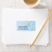 Blue Special Delivery Stork Address Label Adressaufkleber (Insitu)