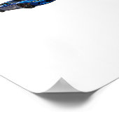 Blue Speed Demon Sticker Poster (Ecke)