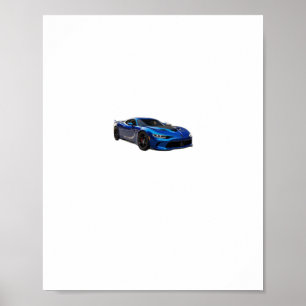 Blue Speed Demon Sticker Poster