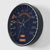Blue Speedometer auf Dashboard mit Ihrem Namen Uhr (Winkel)