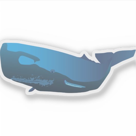 Blue Sperm Whale Aufkleber (Vorderseite)