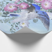 Blue Spider Bird Blume Print | Spider Lovers Geschenkpapier (Ecke)