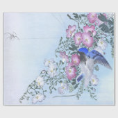 Blue Spider Bird Blume Print | Spider Lovers Geschenkpapier (Flach)