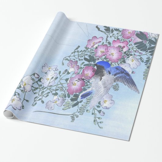 Blue Spider Bird Blume Print | Spider Lovers Geschenkpapier (Ungerollt)