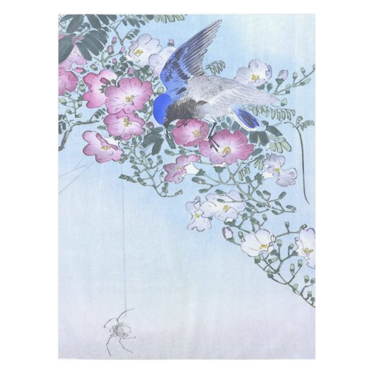 Blue Spider Bird Blume Print | Spider Lovers Tischdecke (Vorderseite)