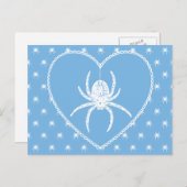 Blue Spider Heart Postcard Postkarte (Vorne/Hinten)