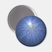 Blue Spider Web Gleaming in der Sun Stickers Magnet (Vorderseite/Rückseite)