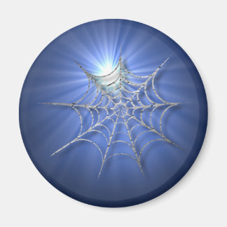 Blue Spider Web Gleaming in der Sun Stickers Magnet