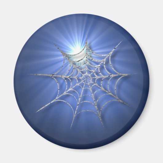 Blue Spider Web Gleaming in der Sun Stickers Magnet (Vorne)