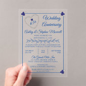 Blue Spinel Diamond 65-jähriges Party zum Hochzeit Acryleinladungen (Insitu (Handheld))