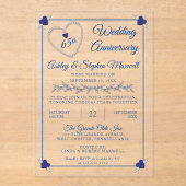 Blue Spinel Diamond 65-jähriges Party zum Hochzeit Acryleinladungen (Vorderseite)