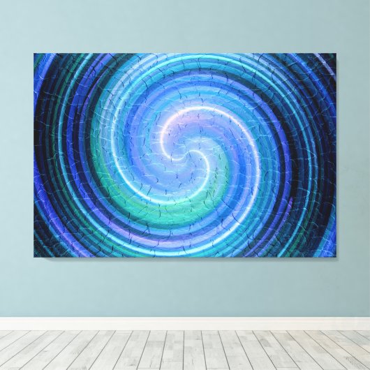 Blue Spiral Abstrakt Art Leinwanddruck (Insitu (Holzboden))