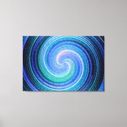 Blue Spiral Abstrakt Art Leinwanddruck (Vorderseite)