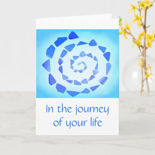 Blue Spiral Birthday Karte (Gelbe Blume)