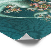 Blue Spiral Fraktal Poster (Ecke)